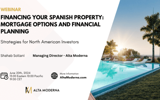Are you a North American buyer interested in exploring financing options for purchasing property in Spain? Join our comprehensive webinar where industry experts will guide you through the various mortgage options available, financial planning strategies, and tips for navigating currency exchange issues to help you make informed investment decisions. Key Topics: Overview of Financing Options: Types of mortgages available to foreign buyers. Comparison of fixed-rate vs. variable-rate mortgages. Alternative financing options (e.g., home equity loans). Securing a Mortgage in Spain: Step-by-step guide to applying for a mortgage. Documentation requirements and eligibility criteria. Working with Spanish banks and mortgage brokers. Currency Exchange and Financial Planning: Strategies for managing currency exchange risks. Tools for monitoring and optimizing exchange rates. Planning for exchange rate fluctuations. Interest Rates and Loan Terms: Current interest rate environment in Spain. How to choose the best loan terms for your needs. Impact of interest rates on overall cost of borrowing. Legal and Tax Implications: Understanding the legal framework for foreign buyers. Tax obligations related to property financing. Benefits of consulting with a financial advisor. Financial Planning for Property Investment: Budgeting for the purchase and ongoing expenses. Long-term financial planning and investment strategies. Insurance considerations and coverage options. Case Studies and Success Stories: Real-life examples of North Americans successfully financing their Spanish properties. Lessons learned and tips from experienced investors.